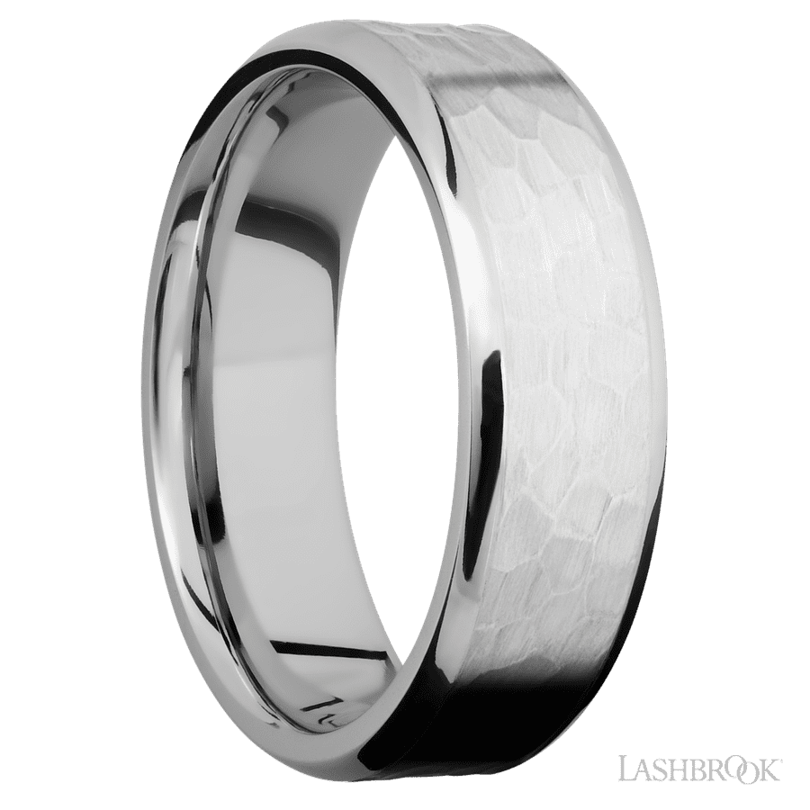 7 mm wide Beveled Cobalt Chrome band.
