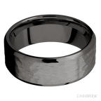 8 mm wide Beveled Tantalum Noir band.