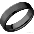 6 mm wide Beveled Zirconium band.