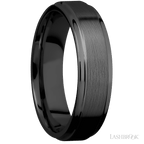 6 mm wide Flat Grooved Edges Zirconium band.