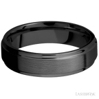 6 mm wide Flat Grooved Edges Zirconium band.