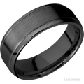 7 mm wide Stepped Bevel Zirconium band.