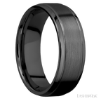 7 mm wide Stepped Bevel Zirconium band.