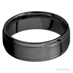 7 mm wide Stepped Bevel Zirconium band.