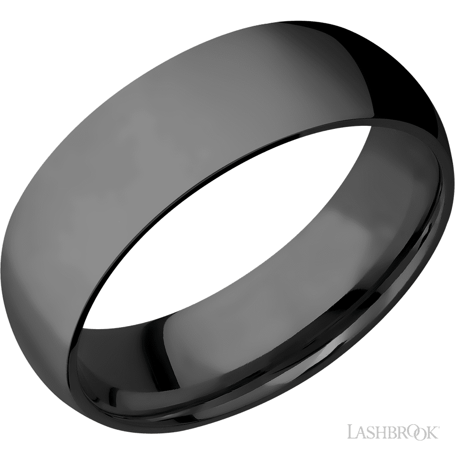 7 mm wide Domed Zirconium band.