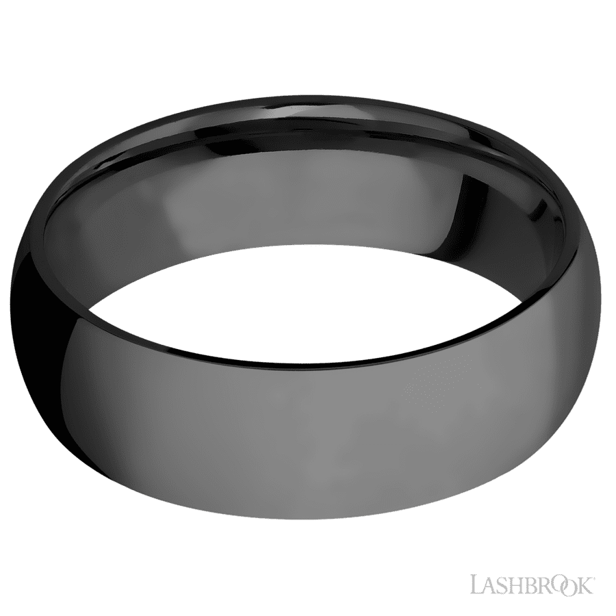 7 mm wide Domed Zirconium band.