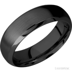 7 mm wide Domed Bevel Zirconium band.