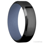 7 mm wide High Bevel Zirconium band featuring a Crushed Orchid sleeve.