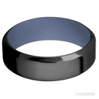 7 mm wide High Bevel Zirconium band featuring a Crushed Orchid sleeve.