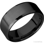 8 mm wide Beveled Zirconium band.