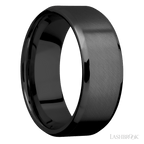 8 mm wide Beveled Zirconium band.