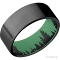 8 mm wide Flat Zirconium band featuring a Squatch sleeve.