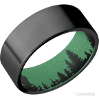 8 mm wide Flat Zirconium band featuring a Squatch sleeve.