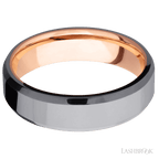 6 mm wide Beveled Tantalum band featuring a 14K Rose Gold sleeve.