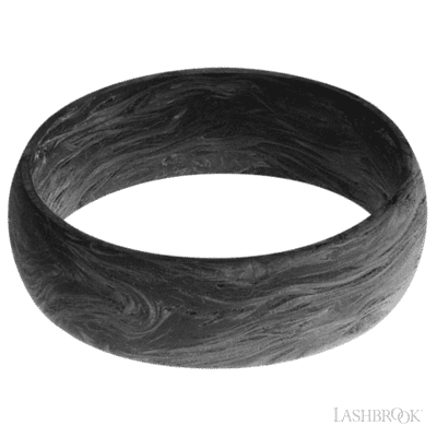 7 mm wide Domed Forged Carbon Fiber band featuring a Whiskey Barrel sleeve.
