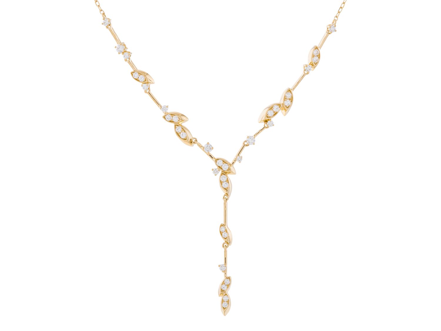 Diamond Necklace - 14 KT Yellow Gold