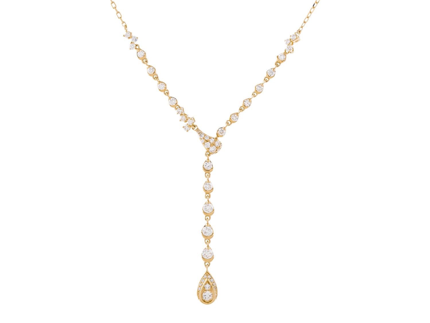 Diamond Necklace - 14 KT Yellow Gold