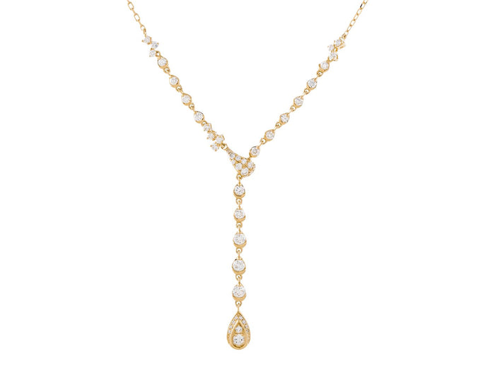 Diamond Necklace - 14 KT Yellow Gold