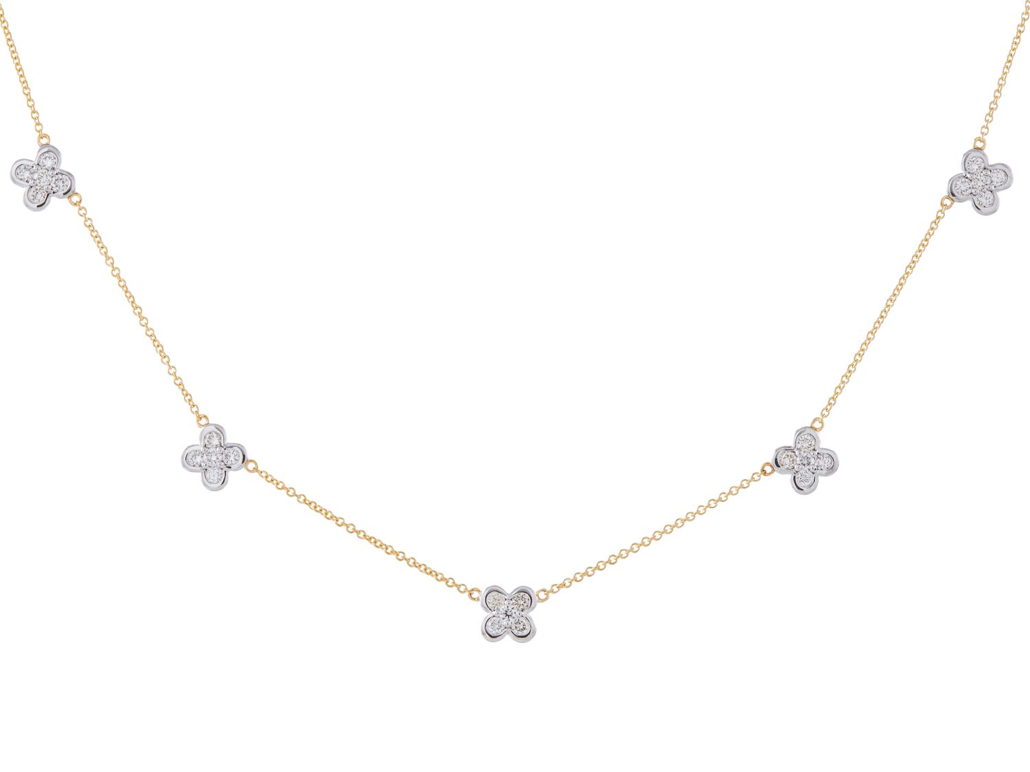 Diamond Necklace - 14 KT Yellow Gold