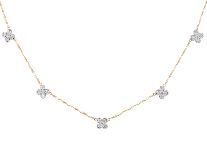 Diamond Necklace - 14 KT Yellow Gold
