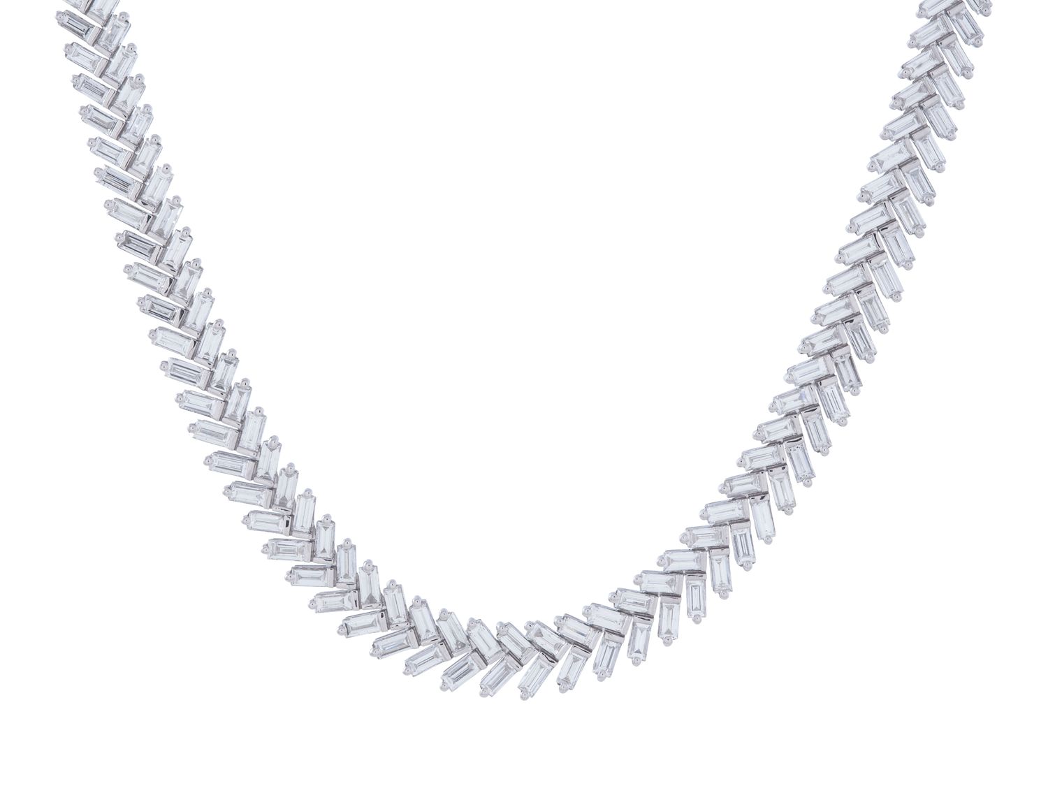 Diamond Necklace - 14 KT White Gold