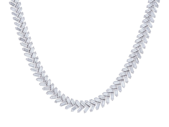 Diamond Necklace - 14 KT White Gold