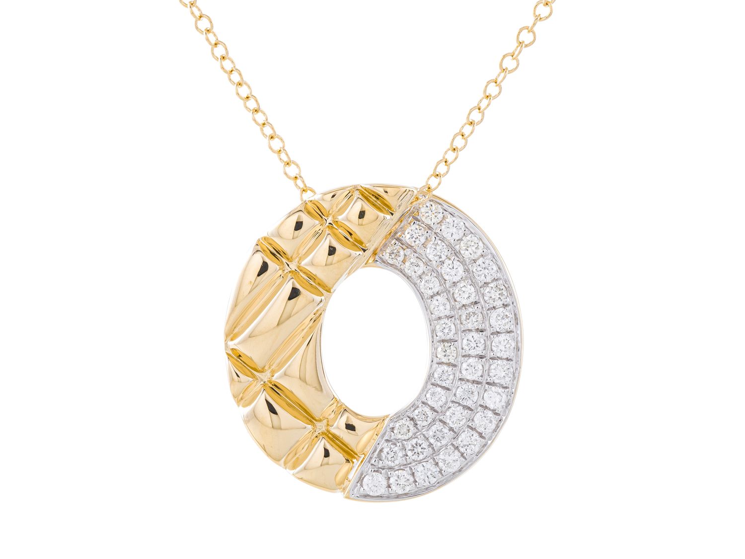 Diamond Necklace - 14 KT Yellow Gold