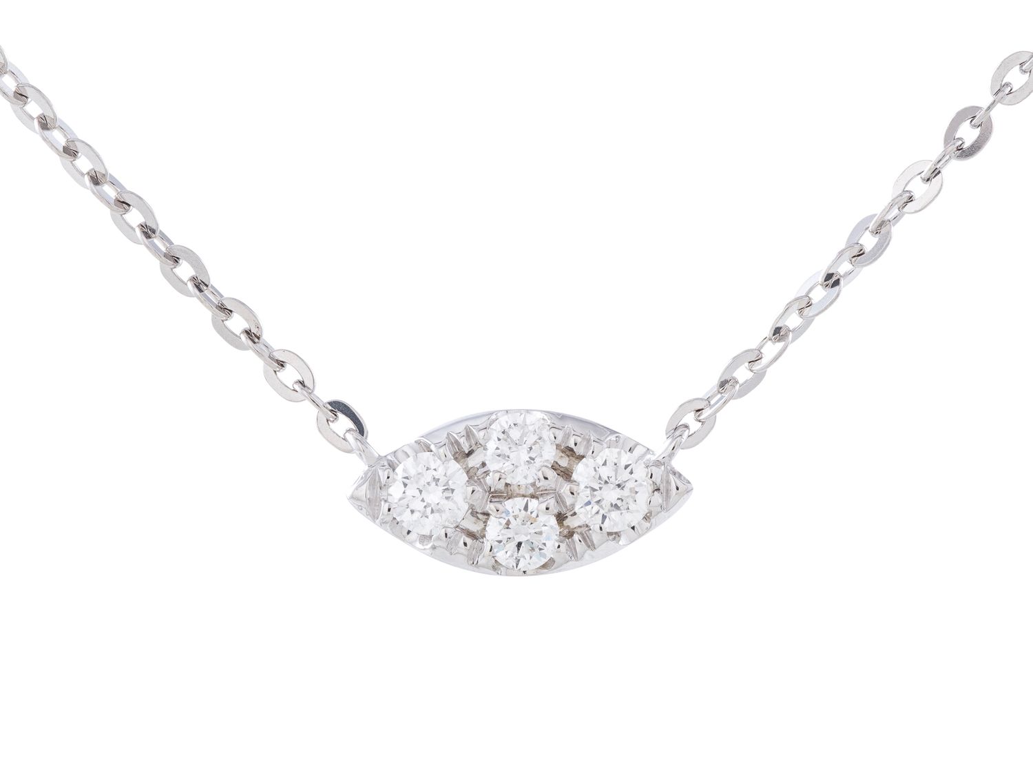 Diamond Necklace - 14 KT White Gold