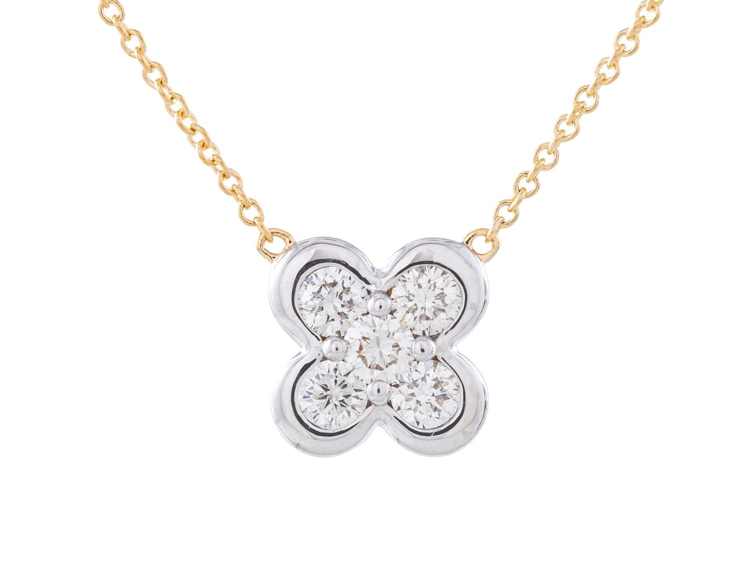 Diamond Necklace - 14 KT Yellow Gold