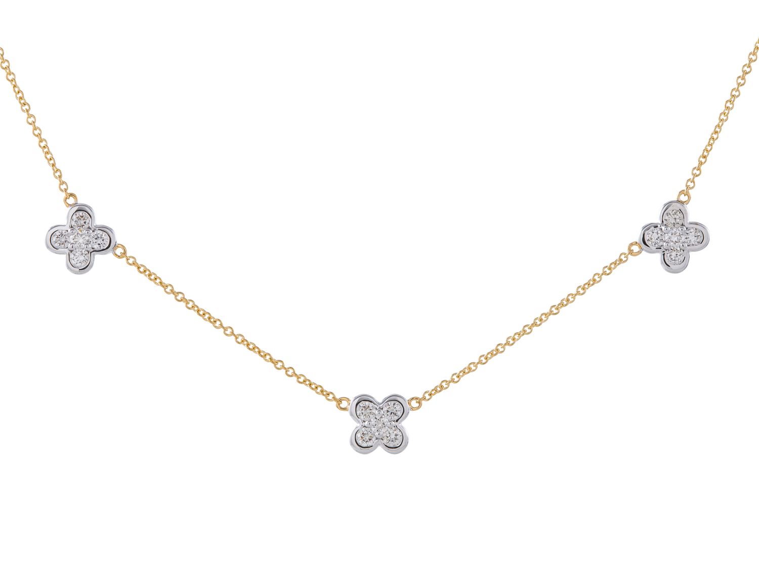 Diamond Necklace - 14 KT Yellow Gold