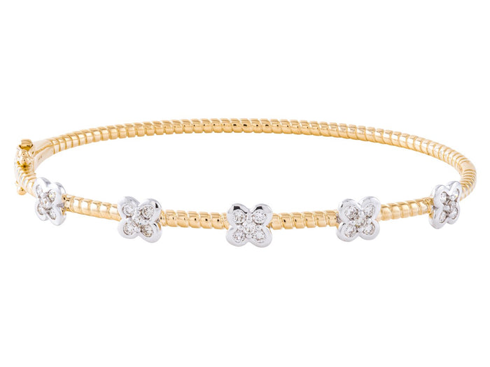 Diamond Bangle - 14 KT White and Yellow Gold