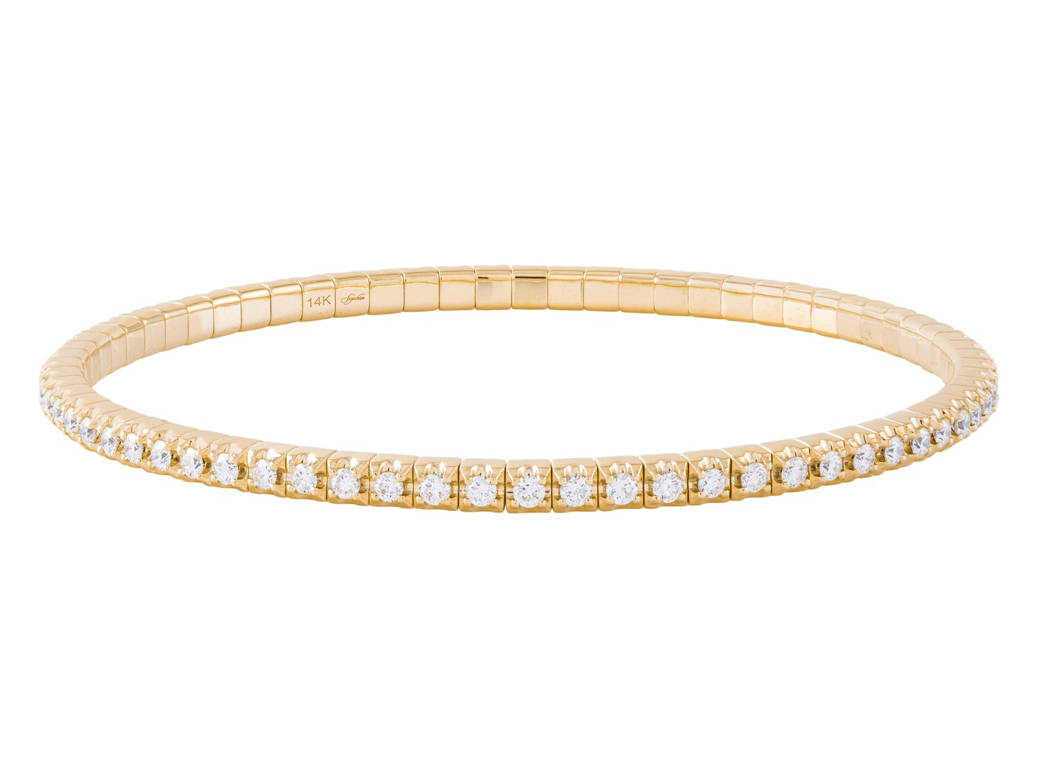 Diamond Bangle - 14 KT Yellow Gold