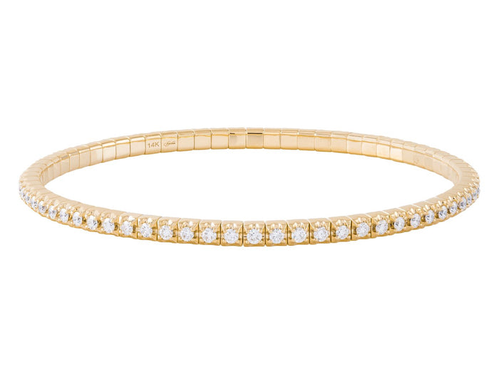 Diamond Bangle - 14 KT Yellow Gold