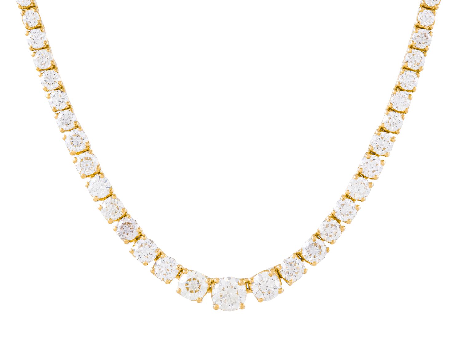 Diamond Necklace - 14 KT Yellow Gold