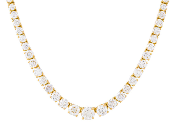 Diamond Necklace - 14 KT Yellow Gold