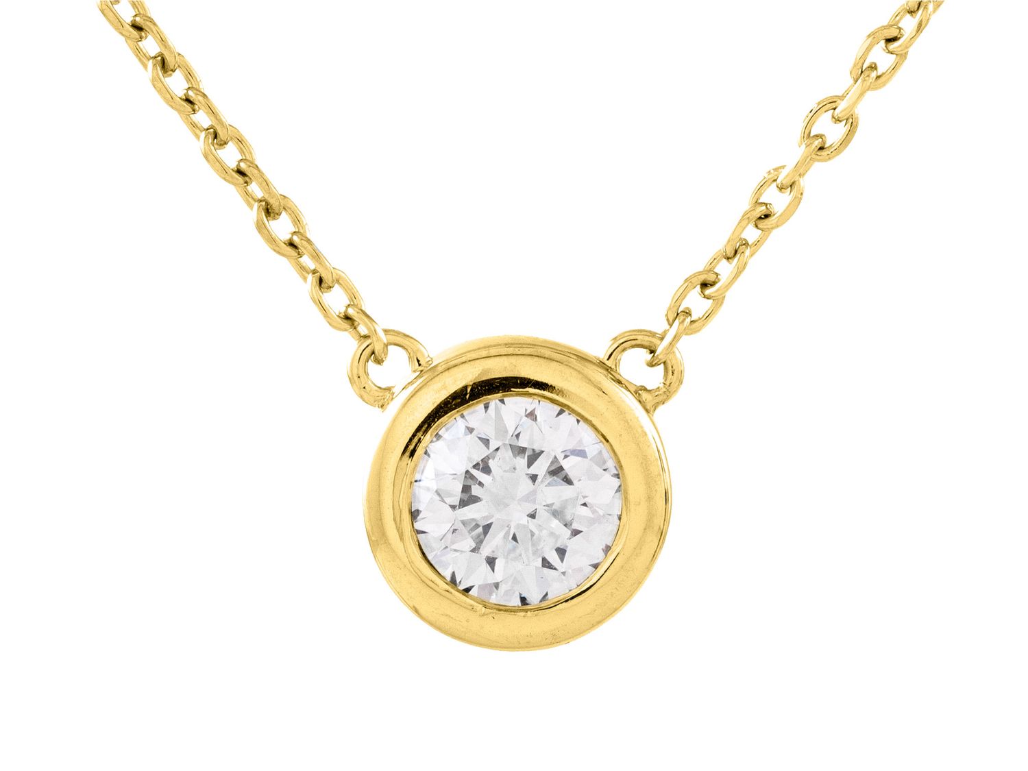 Diamond Necklace - 14 KT Yellow Gold