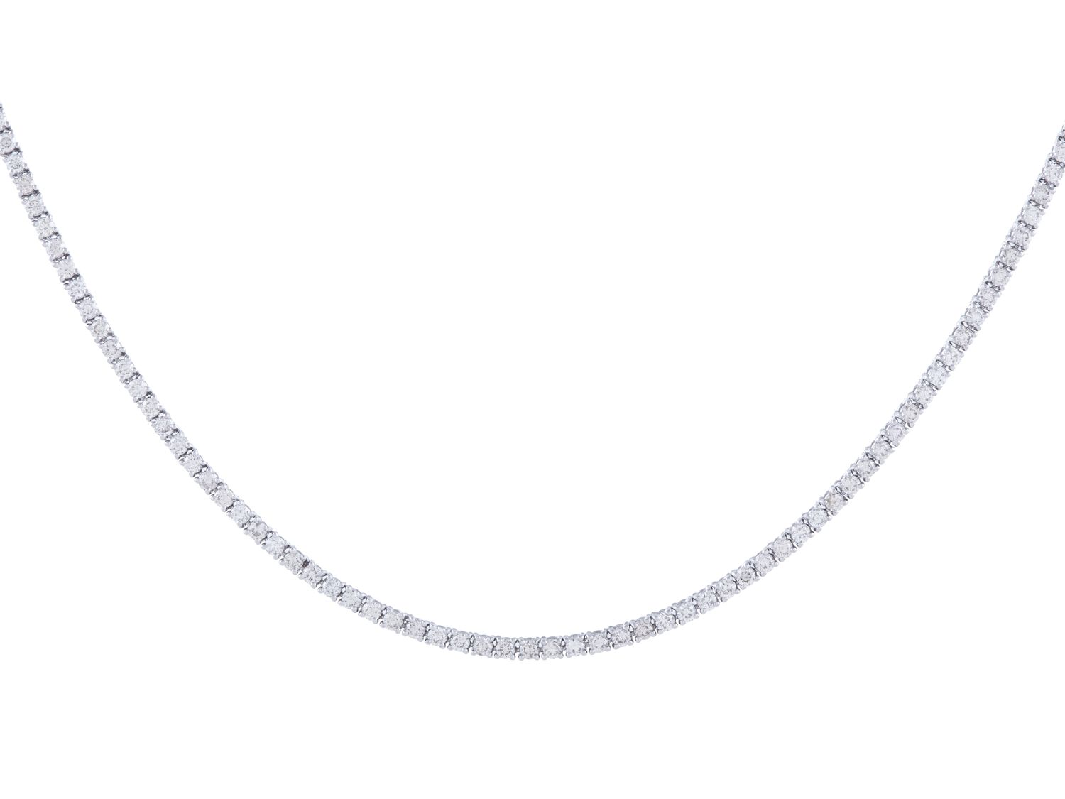 Diamond Necklace - 14 KT White Gold