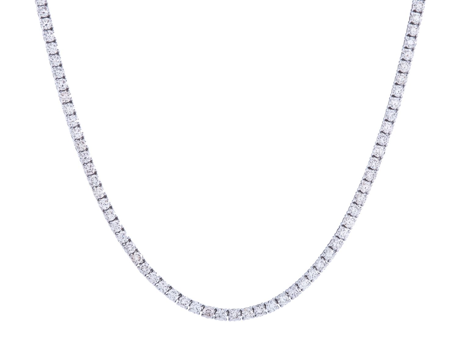 Diamond Necklace - 14 KT White Gold