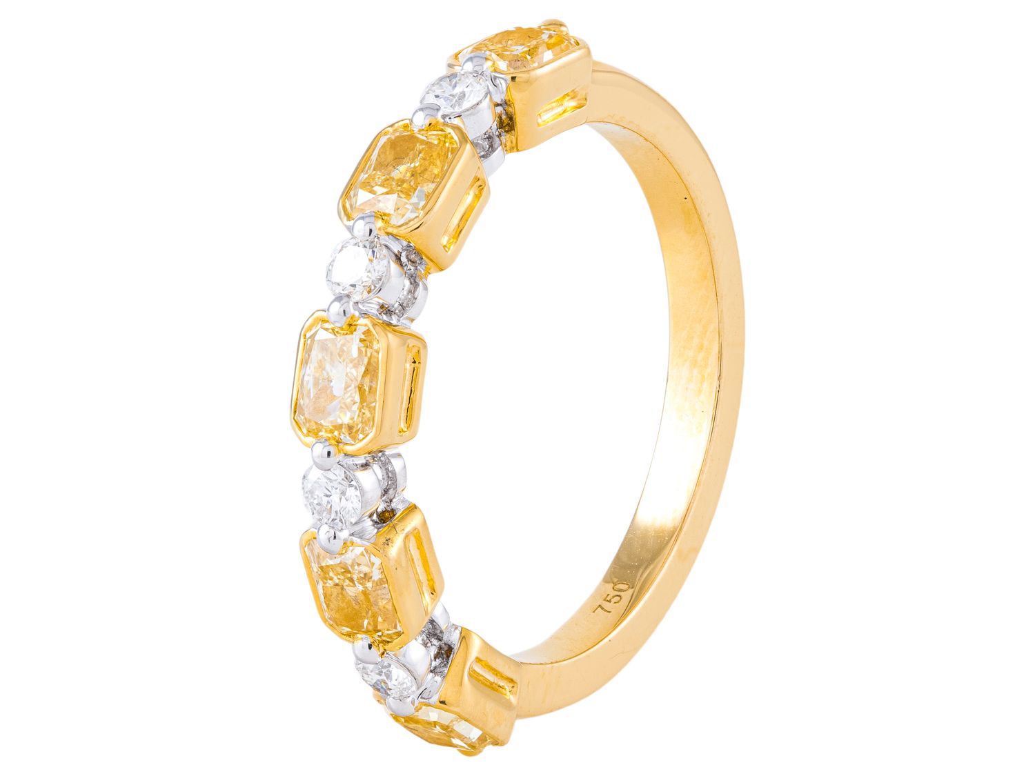 Diamond Band - 18 KT White and Yellow Gold