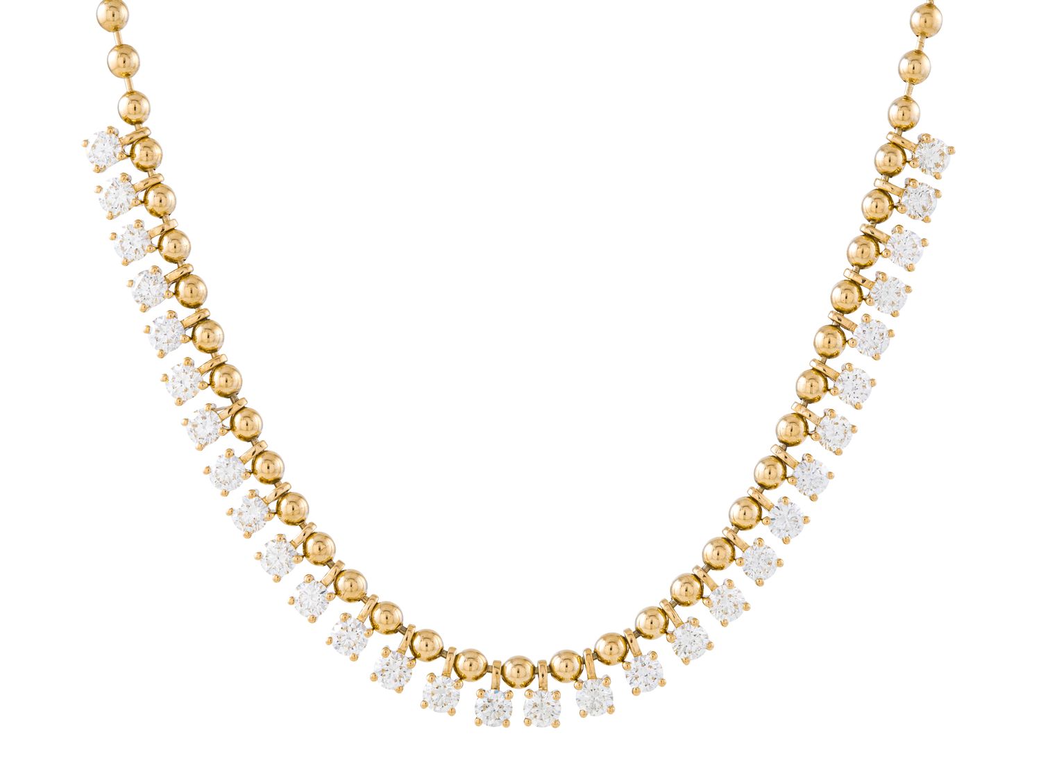 Diamond Necklace - 14 KT Yellow Gold