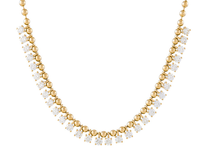 Diamond Necklace - 14 KT Yellow Gold