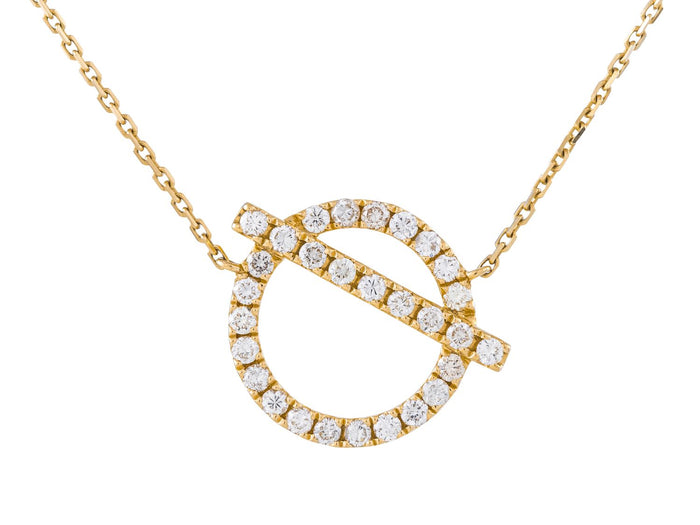 Diamond Necklace - 14 KT Yellow Gold