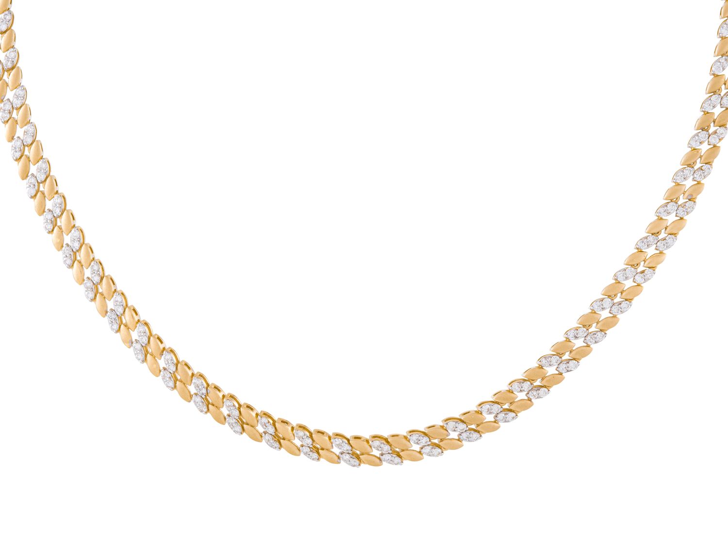 Diamond Necklace - 14 KT Yellow Gold