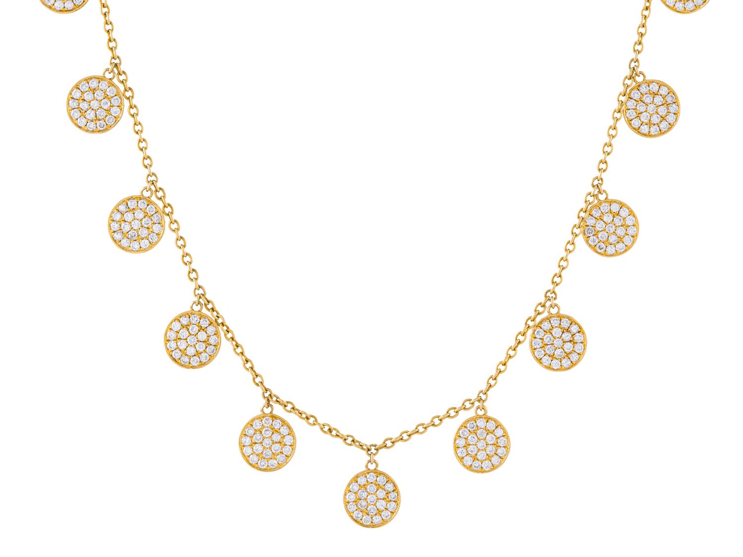 Diamond Necklace - 14 KT Yellow Gold