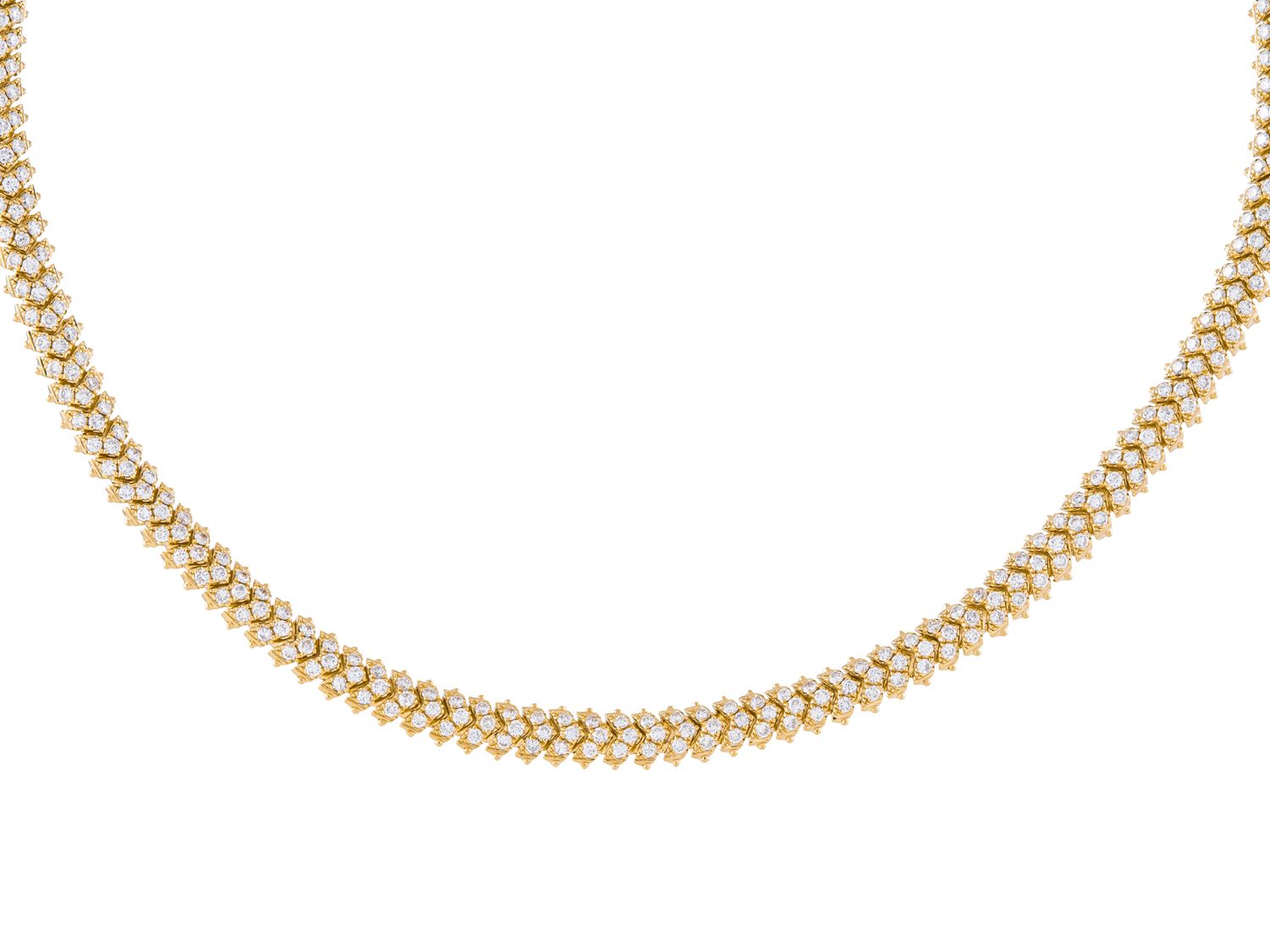 Diamond Necklace - 14 KT Yellow Gold