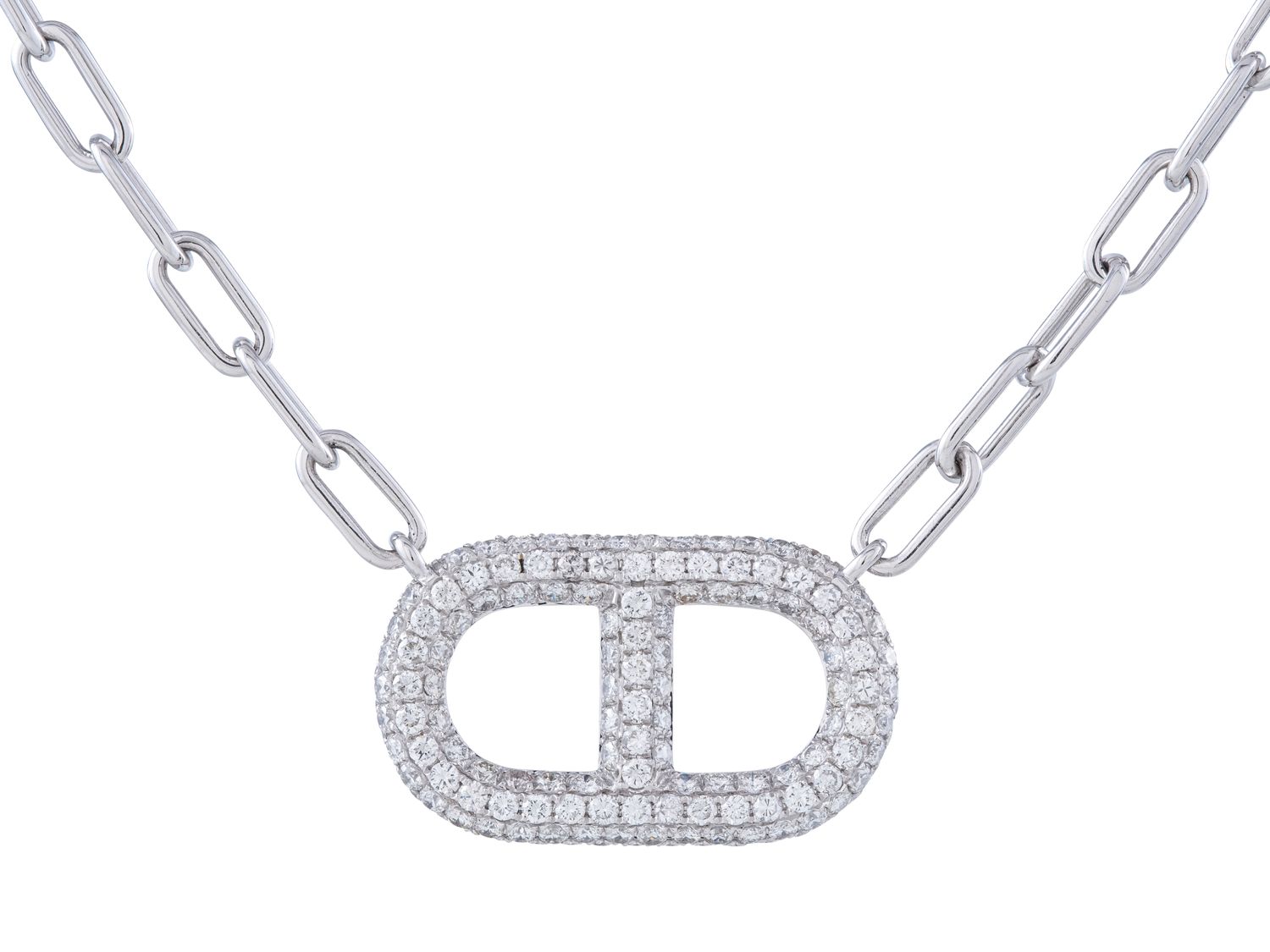 Diamond Necklace - 18 KT White Gold