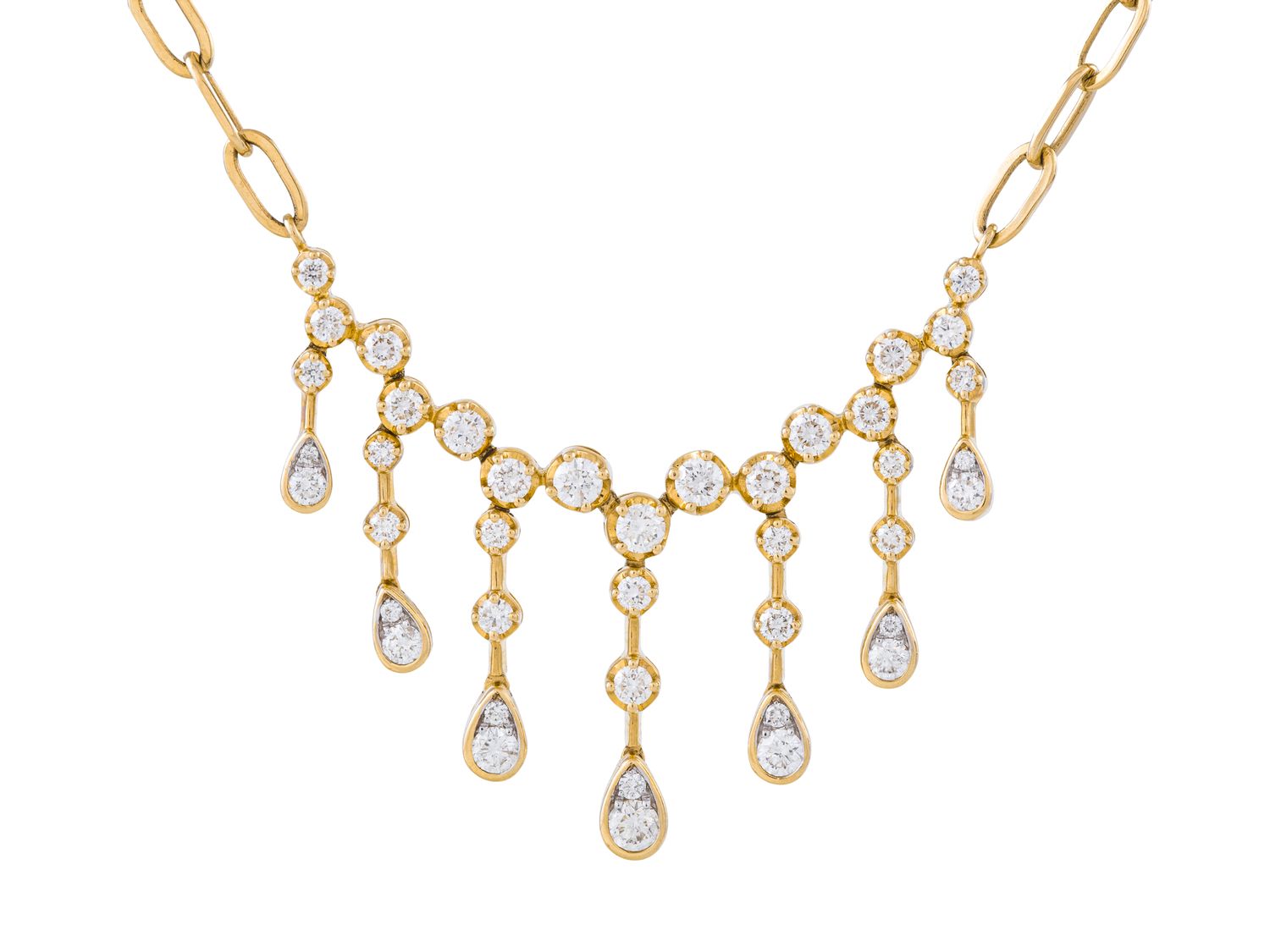 Diamond Necklace - 14 KT Yellow Gold