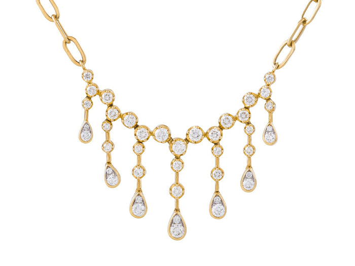 Diamond Necklace - 14 KT Yellow Gold