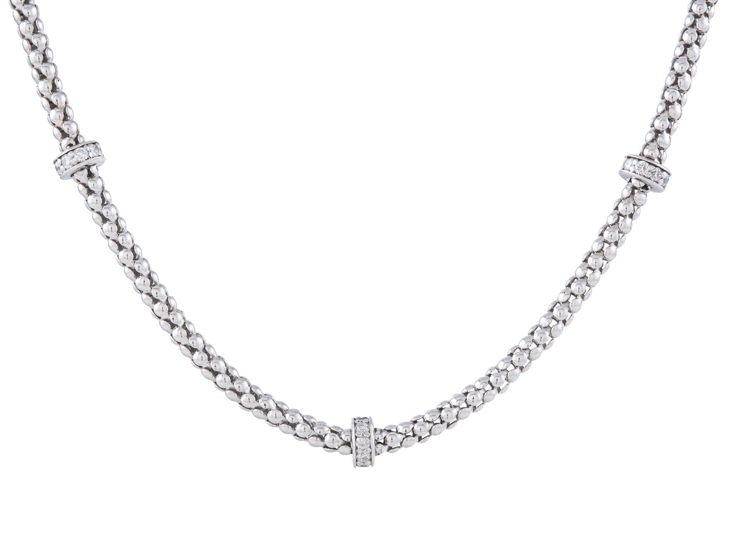 Diamond Necklace - 14 KT White Gold