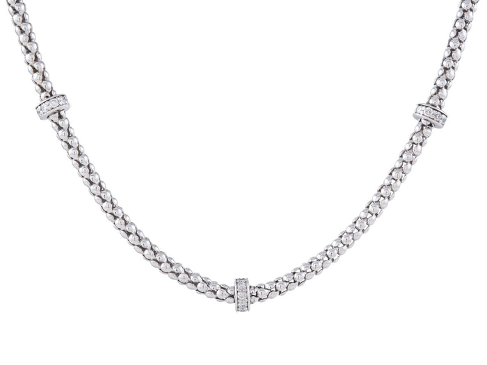 Diamond Necklace - 14 KT White Gold